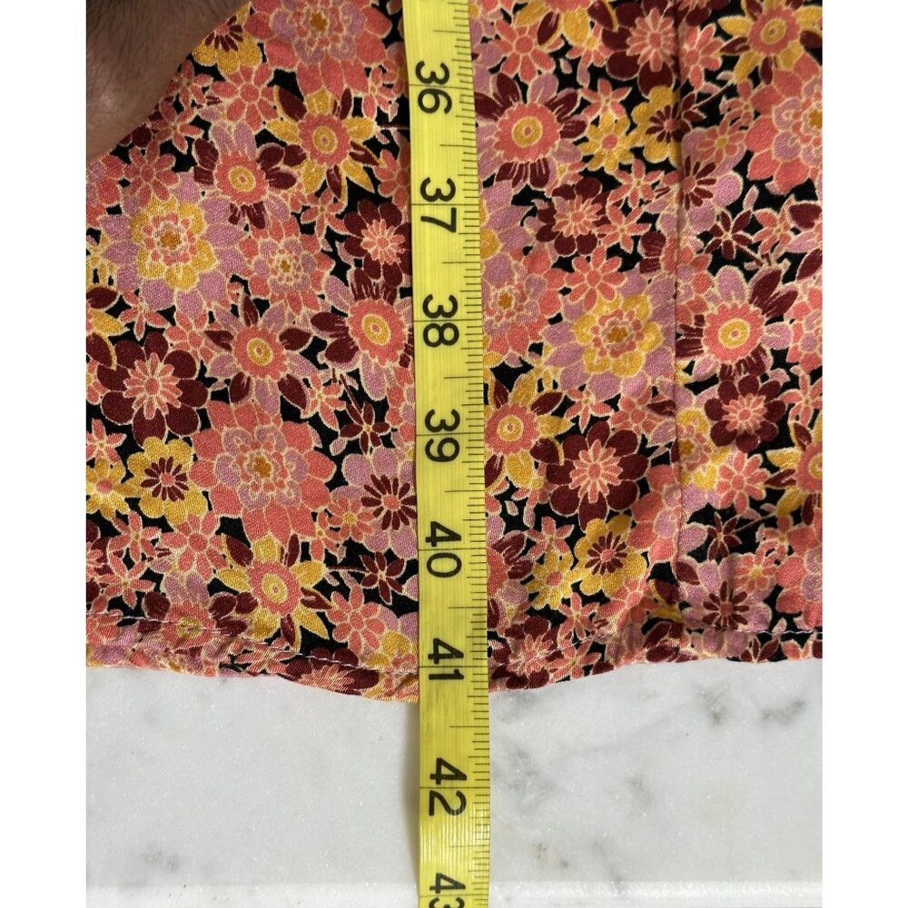 Rewind XL Floral Maxi Dress Pink Orange Boho Slit Summer - Picture 8 of 9